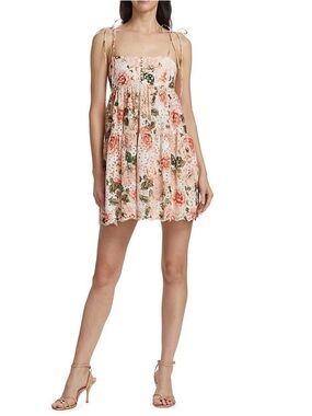 Alice + Olivia Lorelle Floral Eyelet Mini Dress